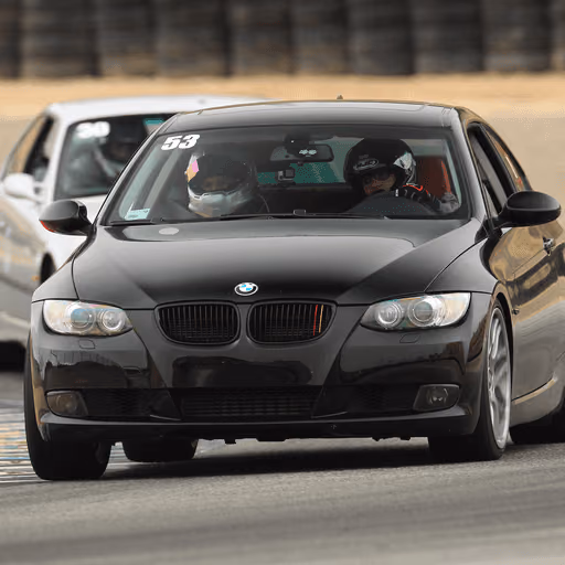A black BMW sedan